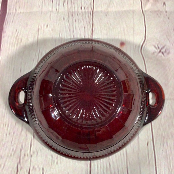 Vintage Anchor Hocking Ruby Red Glass Coronation Pattern 7 Piece Bowl Set - Picture 15 of 15